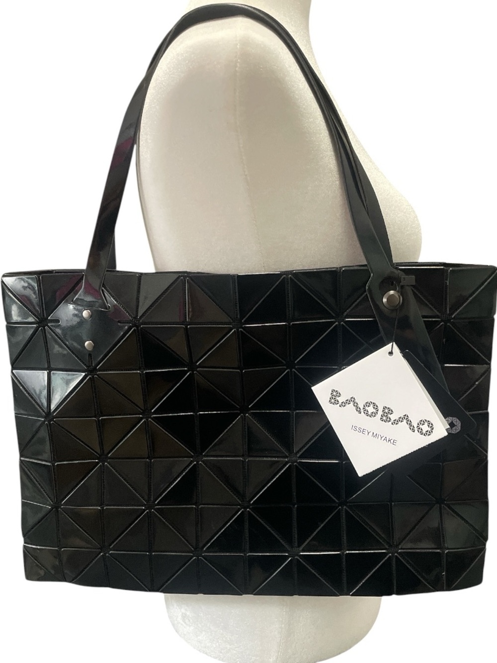 Bao Bao Issey Miyake Carton Prism Tote Bag NWT Black & Black Authentic BB06AG503